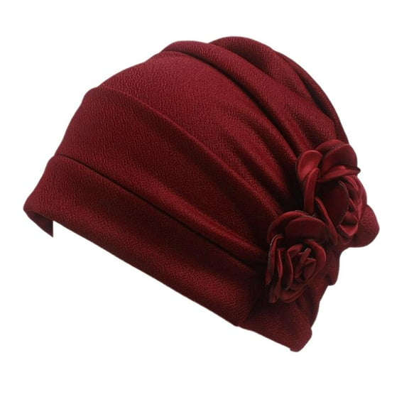 Chemotherapy Hat Postnatal Hat Turban Ladies Headcover Elegant Windproof Burgundy