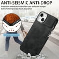 thumbnail image 2 of for iPhone 14 Case, Soft TPU and PU Leather Cover Case, Business Anti-Vibration Anti-Slip Ultralight Luxury Vintage Phone Case Cover for iPhone 14 for Men Women, Black, 2 of 11