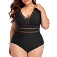 thumbnail image 2 of Daci Women Plus Size One Piece Swimsuits Sexy V Neck Backless Bathing Suit, 2 of 5