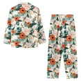 thumbnail image 4 of Kuiaobaty Flower Print Womens Pajamas Short Sleeve Loungewear Two-Piece Long Sleeve Sleepwear Button-Down Pj Set Comfy Nightgown, XL, 4 of 7