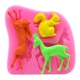 thumbnail image 3 of Moldes para hornear de Forest Friends (ciervo, conejo, ardilla) para diseños de fondant Formas de animales de silicona hechas a mano, 3 of 5