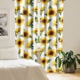 thumbnail image 2 of Ambesonne Nature Curtains, Sunflowers Plain Back Art, Pair of 28"x84", Earth Yellow and Olive Green, 2 of 5