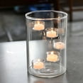 thumbnail image 5 of DAMAI Halloween Glass Hurricane Candle Holder, Multi Tier Floating Clear Cylindrical Glass Candle With 5 Built‑In Mini Holders,Modern Tabletop Decor For Bedroom Dining Room Wedding Home Decor, 5 of 6