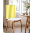 thumbnail image 2 of nqOlkjepod Yellow Striped Chair Covers Set of 6, Decorative Chair Back Cover, Modern Farmhouse Yellow White Stripes Dining Room Chair Slipcovers Removable Chair Protectors Covers for Party Banquet, 2 of 7