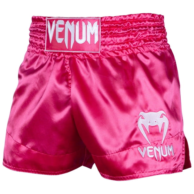 Shorts de Muay Thai Venum Clásicos Rosa Blanco XXL
