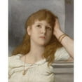 thumbnail image 2 of Gabriel von Max 12x14 Gold Ornate Wood Frame and Double Matted Museum Art Print Titled - Thoughtful Woman, 2 of 4