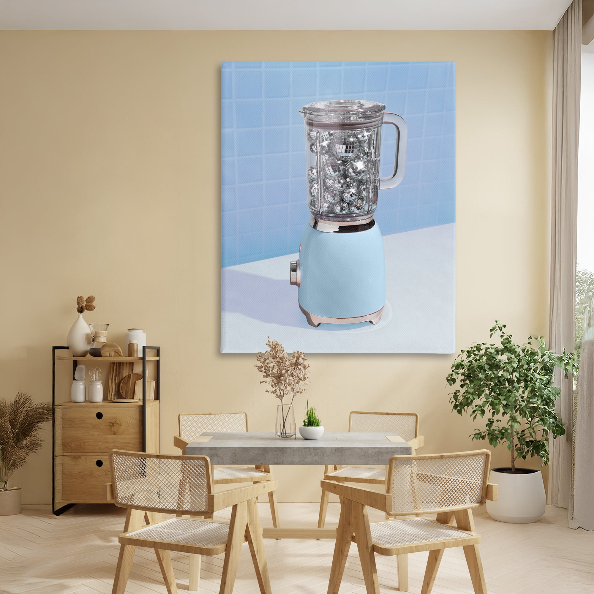 Stupell Industries Disco Drink Mixer over Blue Canvas Wall Art, design by LISH Creative