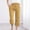 Yellow, variant on LADIGASU Womens Casual Solid Color Elastic Loose Pants Capris With Pocket