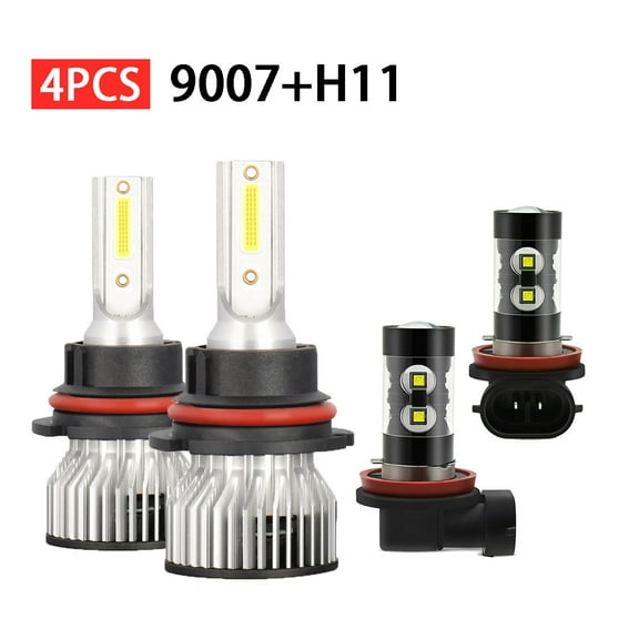 For Chevrolet Cobalt 2005-2010 - 4X 6000K LED Headlight High Low Beam Fog Light Bulbs,9007 H11