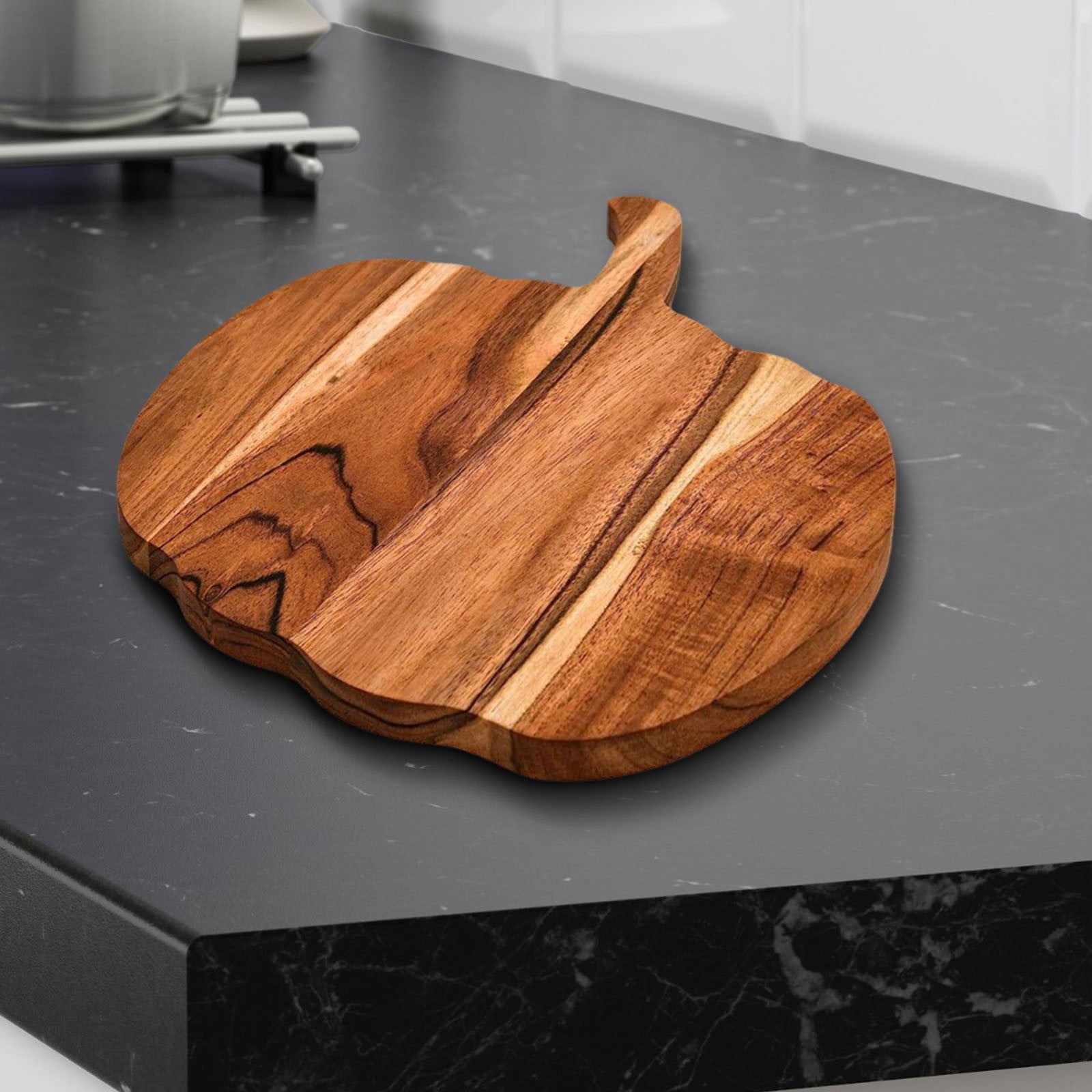 Wovilon Wooden Cutting Board Pumpkin Shaped Wooden Cutting Board Wooden Fruit Bread Board Western Steak Cheese Board