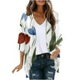 thumbnail image 2 of Nrmvnmi Women's 2024 Open Front Lightweight Cardigans Floral Print Puff Sleeve Kimono Cardigan Loose Boho Cover Ups Casual Tops 2024 Trendy Lightweight Resort Wear, 2 of 5