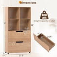 thumbnail image 3 of Spaco Natural 4-Cube Bookcase with 2 Drawers, 51 Inch 5-Tier Tall Freestanding Shelf, Anti-Tip for Living Room, 3 of 3