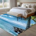 thumbnail image 5 of Summer Beach Landscape Area&nbsp;Rug 8x10ft Coastal Ocean Palm Tree Blue Cloud Sky Wave Non-Slip&nbsp;Washable Square&nbsp;Rugs Soft Felt Indoor Floor Mat for Bedroom Kitchen Living Room Bathroom, 5 of 9