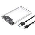 thumbnail image 1 of Clear Acrylic 2.5-Inch SATA Drive Enclosure, 5Gbps Speed & Intelligent Sleep Mode, Portable External Hard Drive Case for PC or Mac, 1 of 8