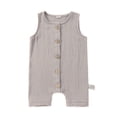 thumbnail image 2 of MICHLEY Cotton Baby Sleeveless Romper, Unisex Summer Jumpsuit Outfit for Infant Toddler Boys Girls, 0-24 Months 2 Packs, 2 of 3