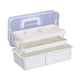 thumbnail image 3 of Caja de almacenamiento de 3 niveles, plegable, con compartimentos, para arte, maleta, portátil Blanco, 3 of 9