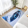 thumbnail image 2 of Sports Car Area Rugs, Blue Racing Car Pattern Carpet, Washable Non Slip Low Pile Soft Rug for Living Room Bedroom Decor Mat 2x3ft, 2 of 8