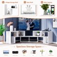 thumbnail image 4 of 3 PCS Adjustable TV Stand Minimalist Entertainment Center for 43/ 55 /60/ 65 Inch TV Media Console Table ,White, 4 of 8