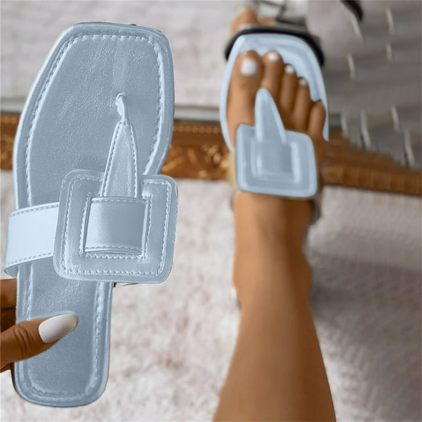 Zapatillas con punta abierta para mujer, sandalias cómodas, informales, cómodas, para la playa Wmkox8yii ytu4870