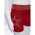 thumbnail image 5 of Hansber Kids Girls Dance Gymnastics Shorts Shiny Rhinestones Elastic Waistband Yoga Tennis Shorts Hot Pants Burgundy 10, 5 of 7