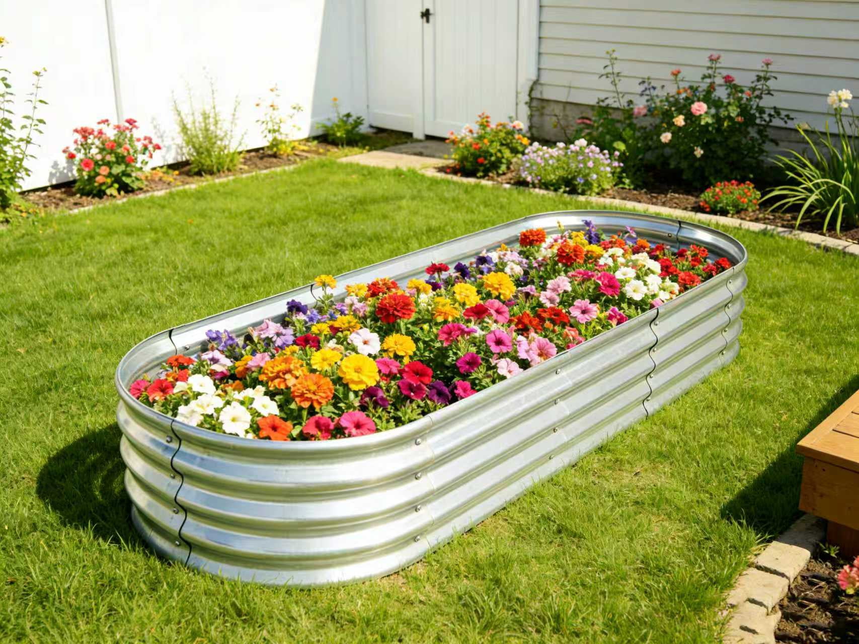 6 ft x 2 ft Raised Garden Bed Metal Elevated Planter for Vegetable Flower Herb