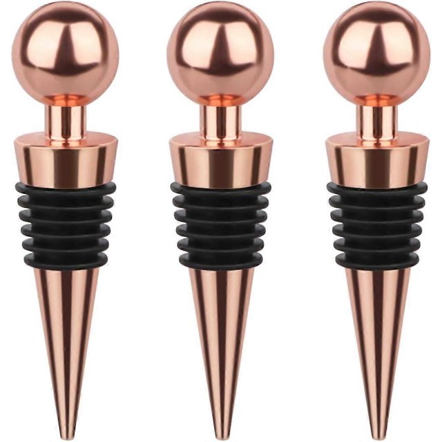 3Pcs Wine Stopper Bottle Stopper, Stainless Steel Wine Saver, Reusable Wine Bottle Corks Used for Gift, Bar, Holiday