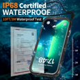 thumbnail image 3 of AIR-for iPhone 16 Pro Waterproof Shockproof Case with Screen/Camera Protector - Heavy Duty/Dustproof/Rugged【360 Full Body Protective】Military Grade Underwater Hard Front and Back Cover 6.3" Clear, 3 of 4