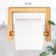 thumbnail image 2 of Wall-Mounted Wooden Toilet Paper Holder - Bamboo Toilet Roll Stand with Adhesive or Screw Mount - Compatible with All Brands, 2 of 5