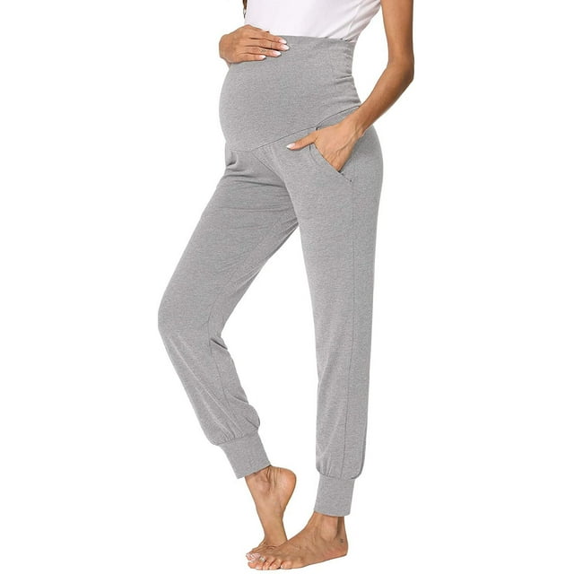 Pantalones de maternidad para mujer Embarazo Salón Yoga Pijamas Jogger Pantalones con bolsillos Adepaton CJWUS-4723