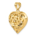 thumbnail image 5 of 14k Yellow Gold Polished D.C Finish 3-D Fancy Heart Design Pendant, 5 of 5
