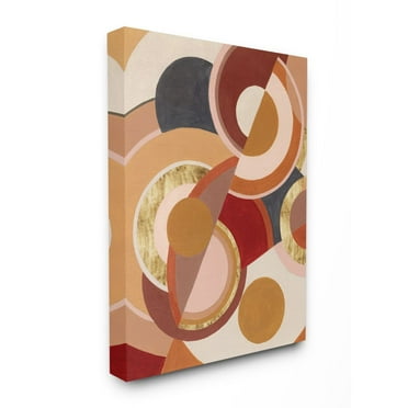 Stupell Industries Abstract Organic Red Brown Circles Asymmetric Design Canvas Wall Art Design by Grace Popp, 24" x 30"