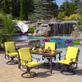 thumbnail image 4 of ARDEN 4-Pack Outdoor Patio Dining Chair Cushion, 20x44, Rain-Proof Seat Pad, Fade-Resistant Outdoor Cushion Lemon Yellow Leala, 4 of 13