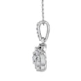 thumbnail image 2 of 10K White Gold Diamond Knot Cluster Halo Pendant Necklace (0.15 Carat), 2 of 4