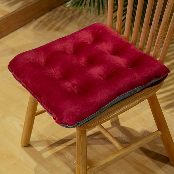 Nvzi Cojín de asiento para jardín, patio, hogar, cocina, oficina, grueso y cómodo, color rojo vino, 40,6 x 40,6 cm