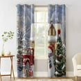 thumbnail image 2 of Farmhouse Christmas Blackout Curtains | Light Blocking Print Window Curtains, Snowman Xmas Tree Truck Snowflake Thermal Insulated Window Drapes for Living Room Kitchen (2 Panels, 104"W x 90"L), 2 of 7