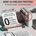 thumbnail image 5 of Small Mini Inkless Thermal Printer For A4 Rechargeable Lightweight Printer For Office Receipt, 5 of 5