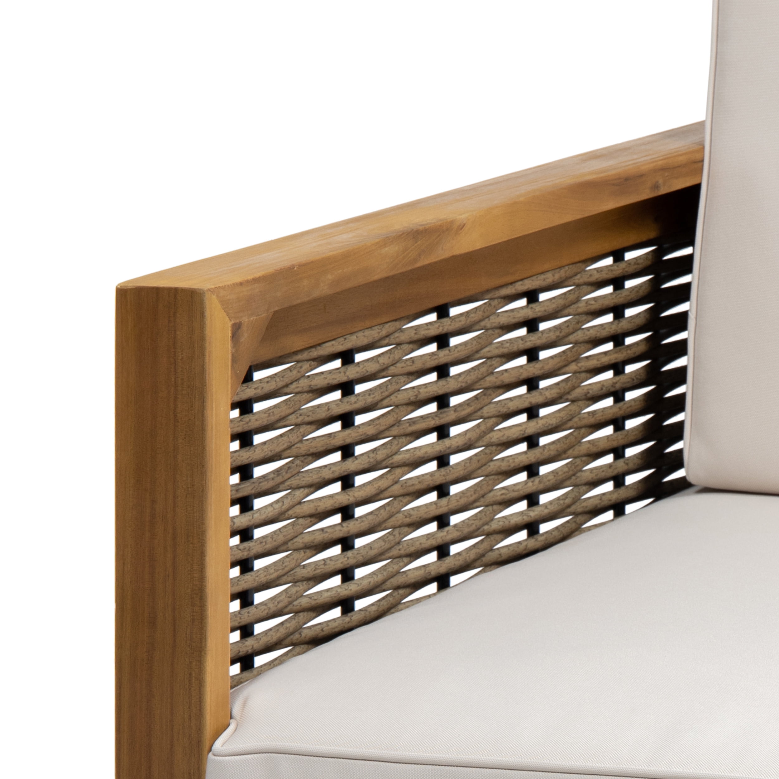 Outdoor Acacia Wood Chat Set, Teak, Mixed Brown