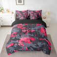 thumbnail image 2 of Manfei Modern Pink Camouflage Twin Bedding Sets 7-Piece for Kids, Aesthetic Watercolor Bedding Comforter Set, Fashion Artwork Splatter Reversible Sheet Sets, Luxury Bedroom Decor, 2 of 7