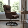 thumbnail image 2 of Flash Furniture Ainslie High Back Traditional Tufted Brown LeatherSoft Executive Ergonomic Office Chair with Oversized Headrest & Nail Trim Arms, 2 of 8