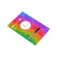 thumbnail image 3 of MKHERT Multicolored Rainbow Glitter Sparkling Placemats Table Mats for Dining Room Kitchen Table Decoration 12x18 inch,Set of 6, 3 of 4