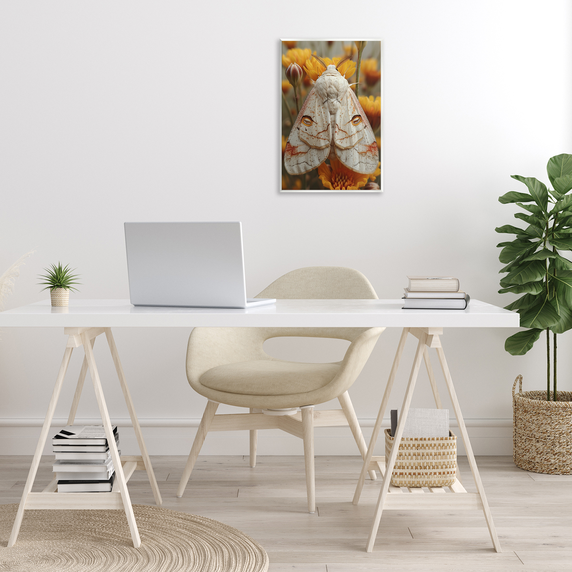 Stupell Industries Delicate Luna Moth Animals & Insects Painting Unframed Art Print Wall Art, 13 x 19