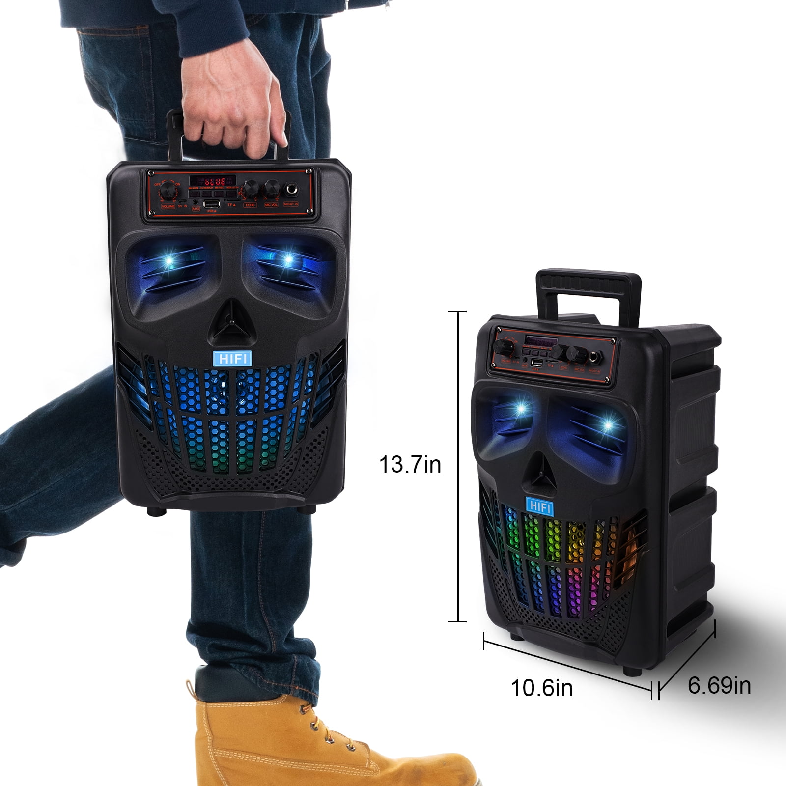 TOPVISION Portable Karaoke Machine, Bluetooth Karaoke Singing Speaker with Microphone, RGB/TWS/Rec - Music Party Speaker, Compatible for Adults, Kids
