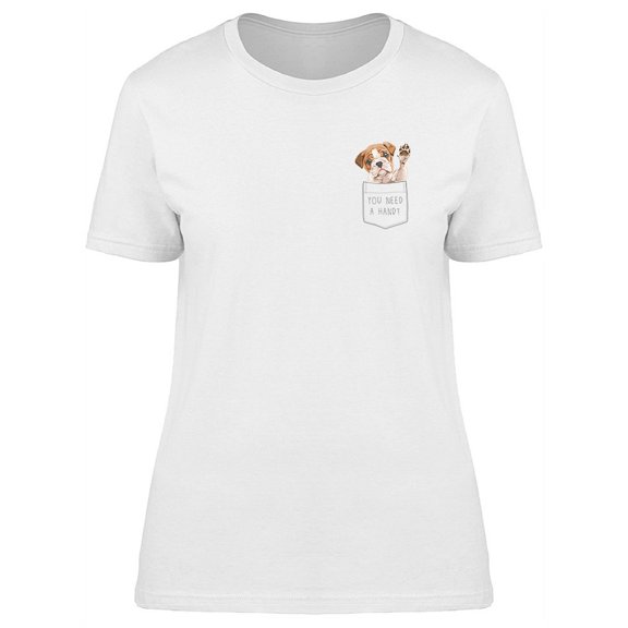 Cute Puppy In The Pocket  T-Shirt Women -Image by Shutterstock, Female Medium