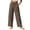 Coffee, variant on Plus Size Womens Pants Straight Leg Palazzo Casual Elastic Waist Drawstring Lounge Trousers with Pockets