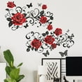 thumbnail image 4 of LSLJS Stickers - Valentines Red Roses Flowers & Butterflies Sticker Valentines Day Wall Decals for Girls Wedding Room Bedroom Backdrop Decorations, 4 of 6