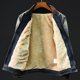 thumbnail image 2 of Chaqueta vaquera de lana con cremallera y cuello levantado para hombre, chaqueta informal británica ajustada negra para motocicleta, chaqueta de béisbol para hombre, abrigo vaquero 2024, 2 of 5