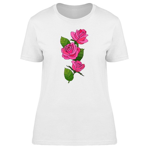 Three Hot Pink Roses Tee Women's -Image by Shutterstock