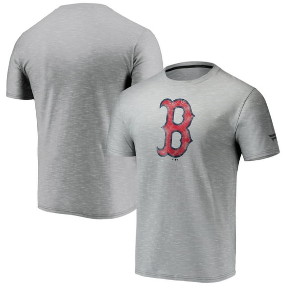 Men's Fanatics Gray Boston Red Sox Team Logo Space-Dye T-Shirt