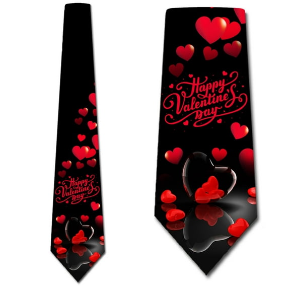 Valentines Ties Mens Heart Necktie Holiday Tie by Three Rooker