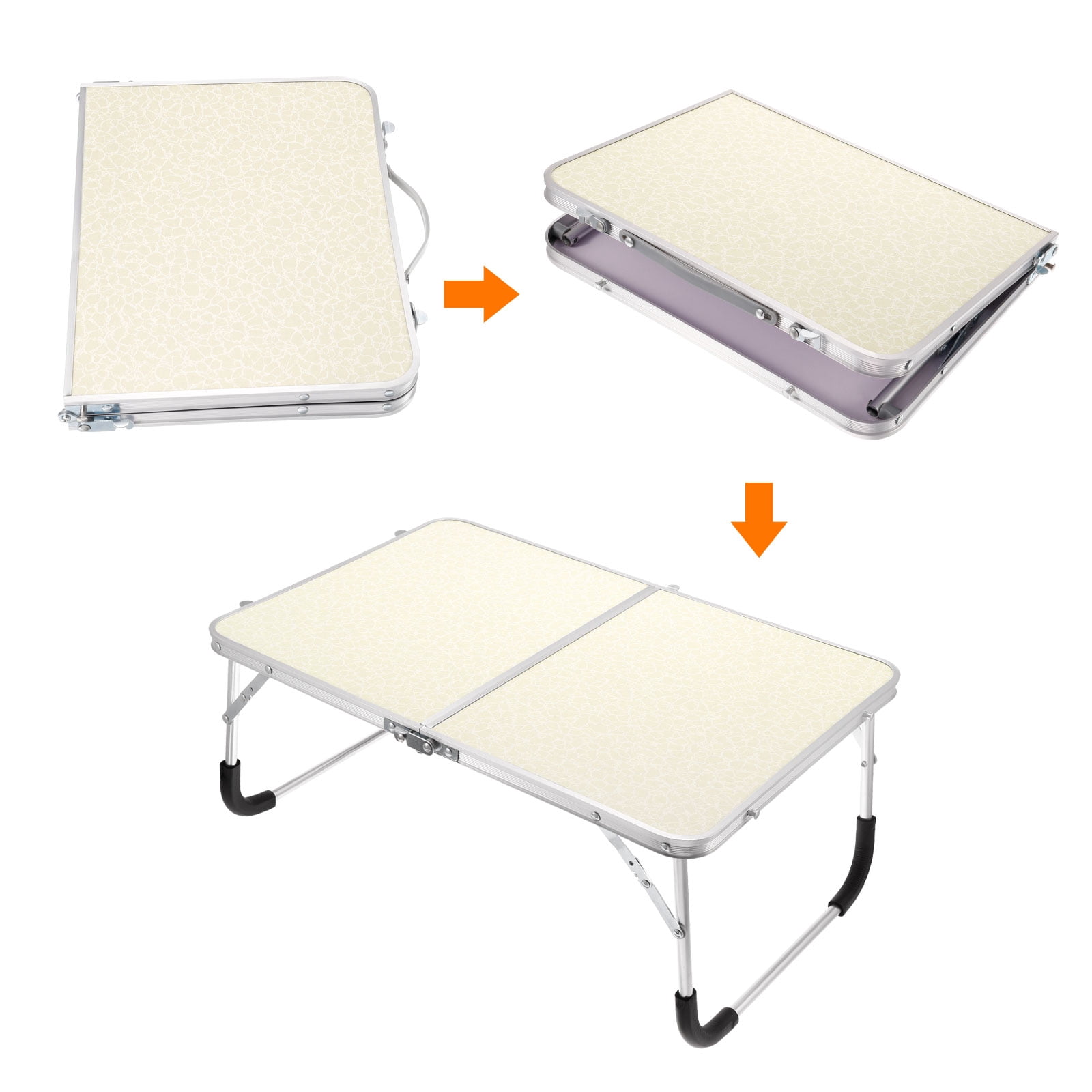 Uxcell Foldable Laptop Table Picnic Bed Tray Tables Snacks Reading Desks, White